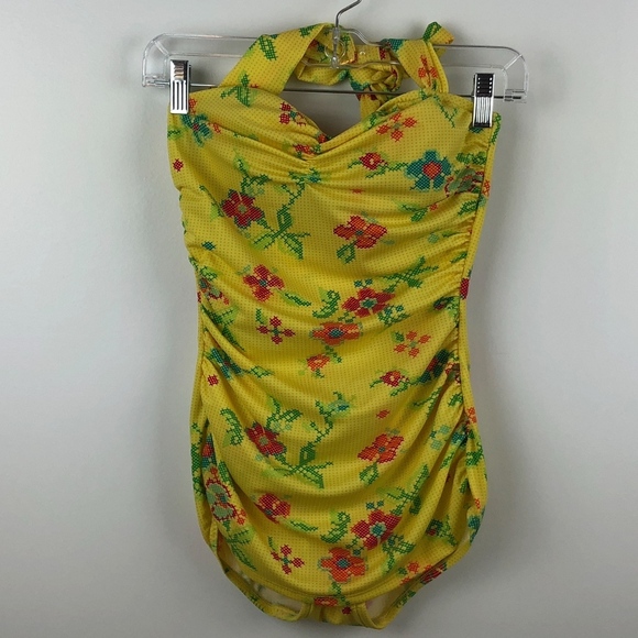 Esther Williams 50s Pinup Yellow Swimsuit 6 - Picture 5 of 8